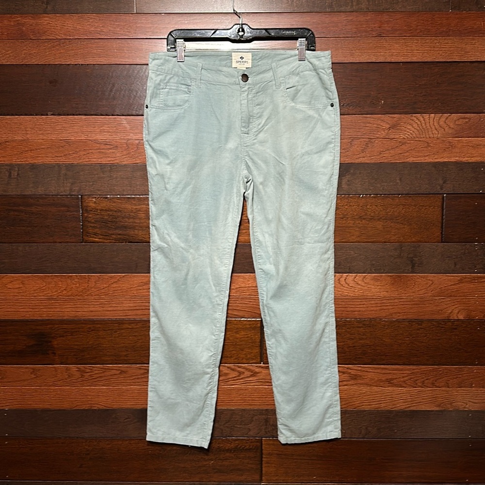 NWOT Sperry Lightweight Light Blue Gray Corduroy Boot Cut Pants